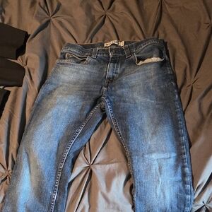 True Craft Men's Slim Straight Blue Denim Jeans 32x32